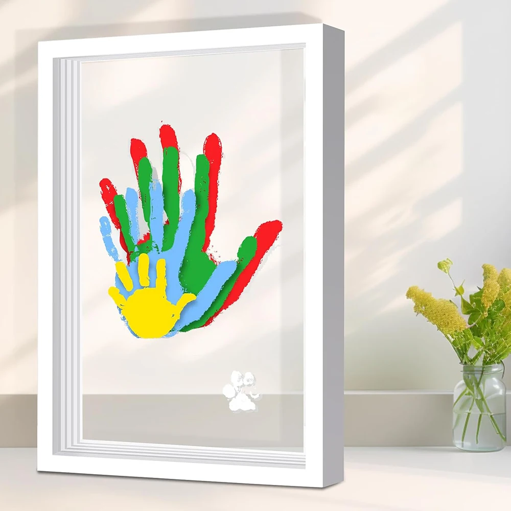 Family Handprint Kit Christmas DIY Craft Keepsake Frame Personalized Hand Print Ornament Home Decor Gifts Parents Photo Frame