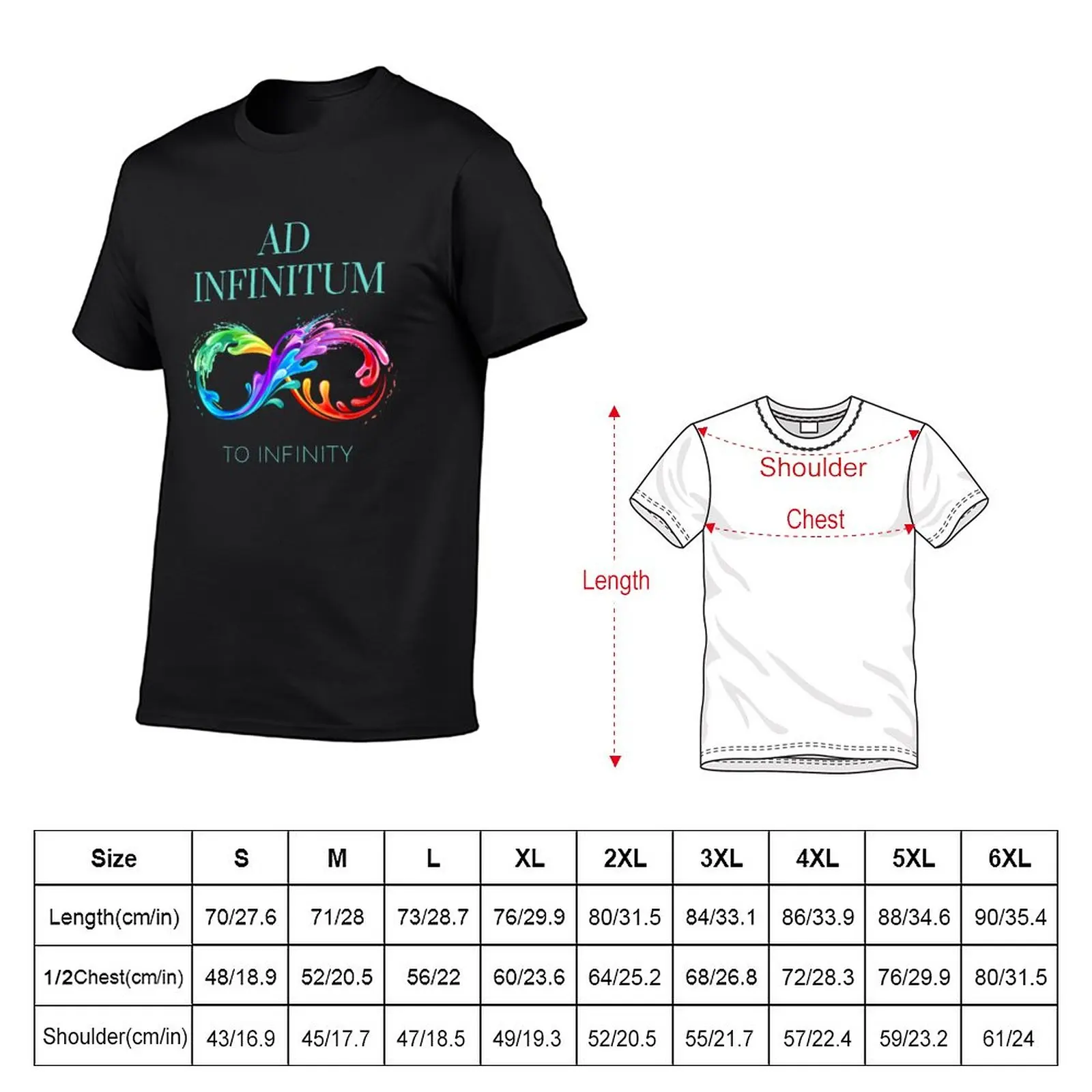 New Ad Infinitum - To Infinity - Old Latin Phrase Colorful Infimity Sign T-Shirt vintage clothes t shirts for men pack