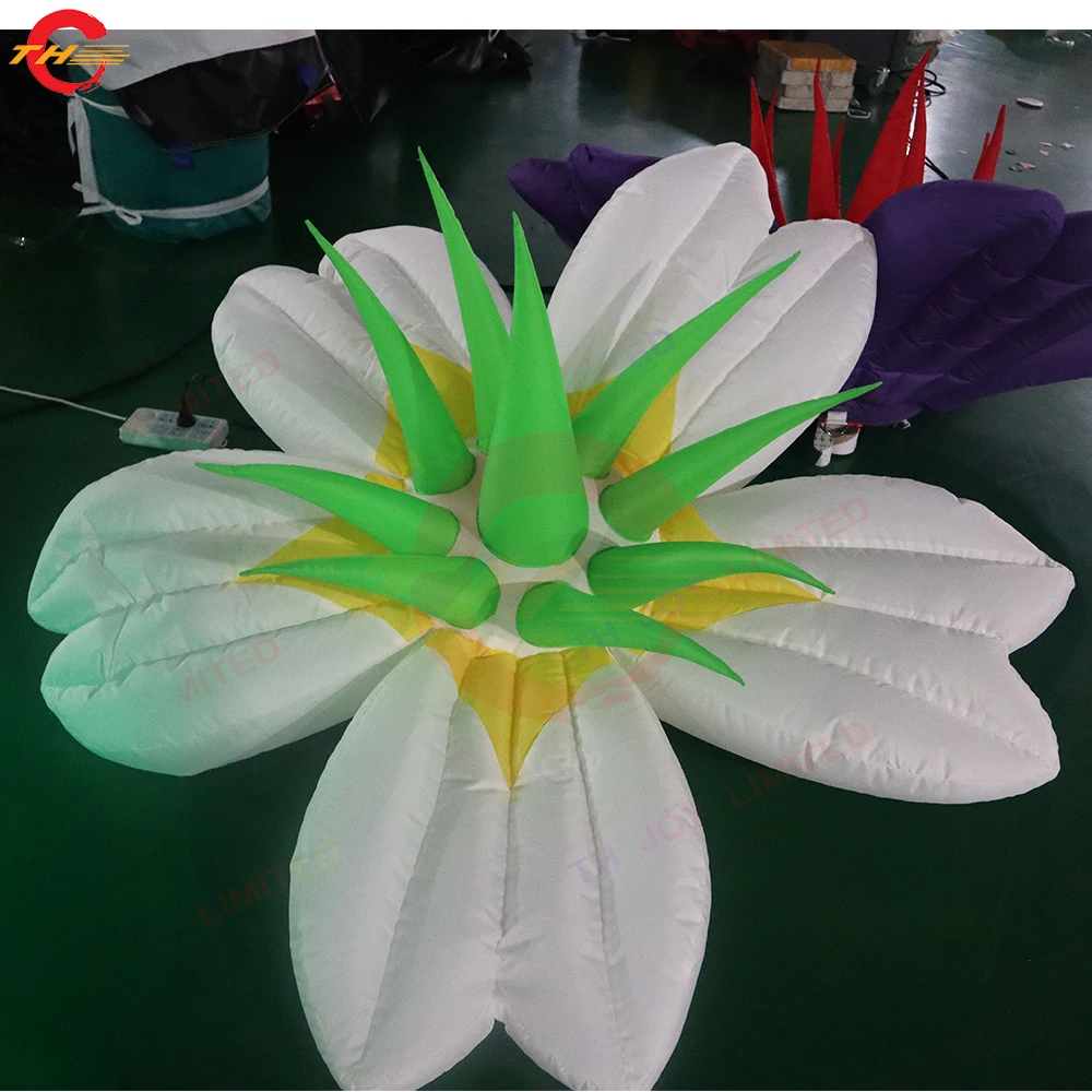 Free Door Shipping 2m Dia Inflatable Flower LED Lighting Wedding Party Stage Decoration for Sale