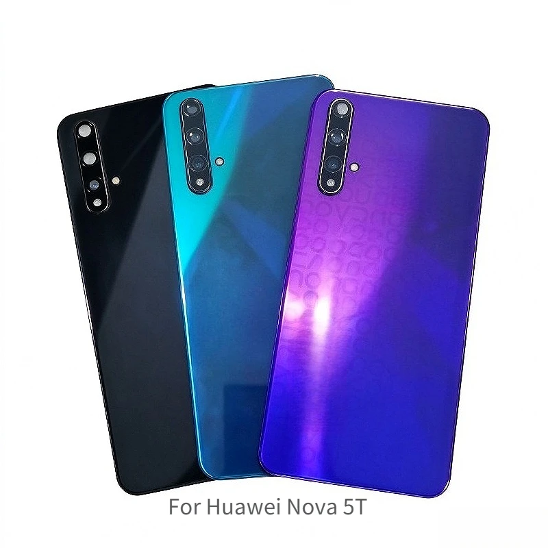 Back Housing Door For Huawei Nova 5T Battery Cover with Camera Lens Frame Repair Part