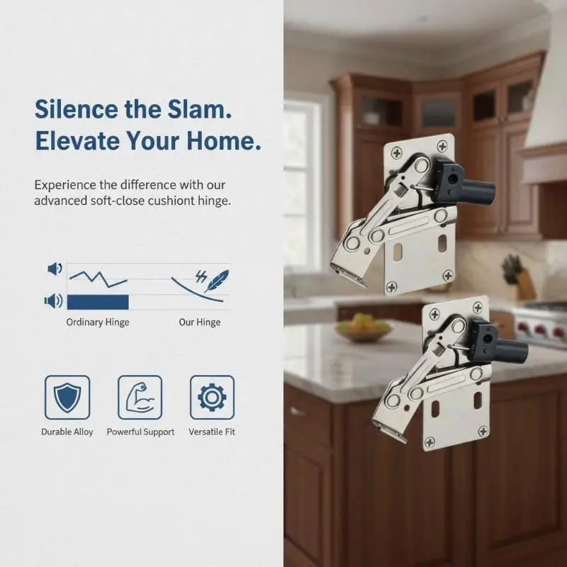 1 Pair 45 Degree Flip Down Cupboard Hinges Soft Close Buffer Heavy Duty Steel for Kitchen Cabinet Renovation