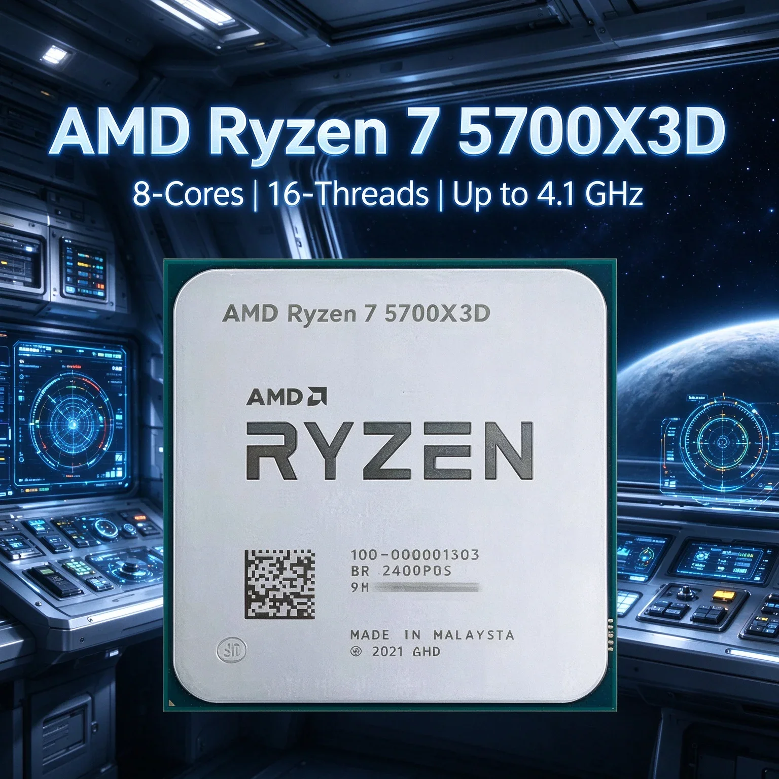 Ryzen 7 5700X3D AM4 CPU 8C16T 4.1GHz 96MB L3 Cache Gaming Chip B550 X570 DDR4 Upgrade Better Than 5800X3D