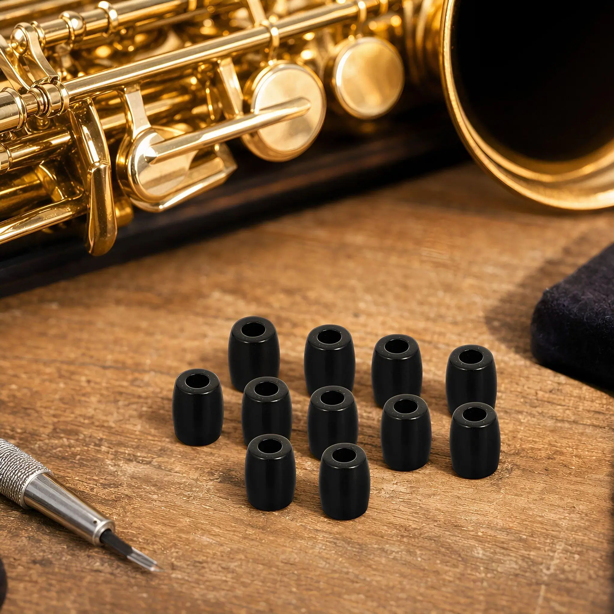 10Pcs Saxophone Repair Parts Rubber Shaft Replacement 0.8cm Shaft Rollers for Alto Tenor Soprano Sax Accessories Maintenance