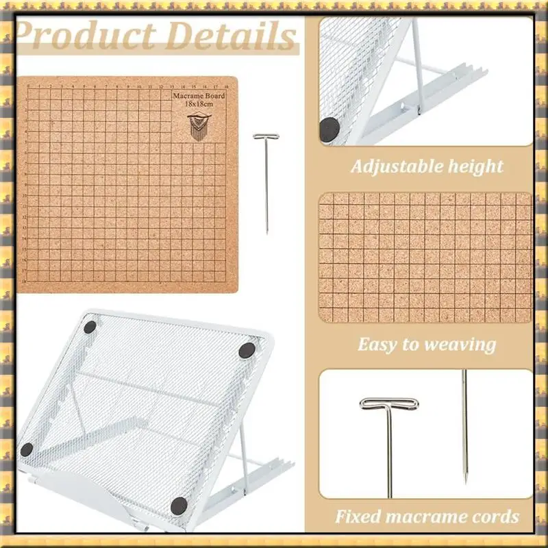 AT03 Top 8X8 Inches Lace Board Set Lace Boards And Pins With Adjustable Stand Lace Tools Supplies Knitting Craft Assistant Board