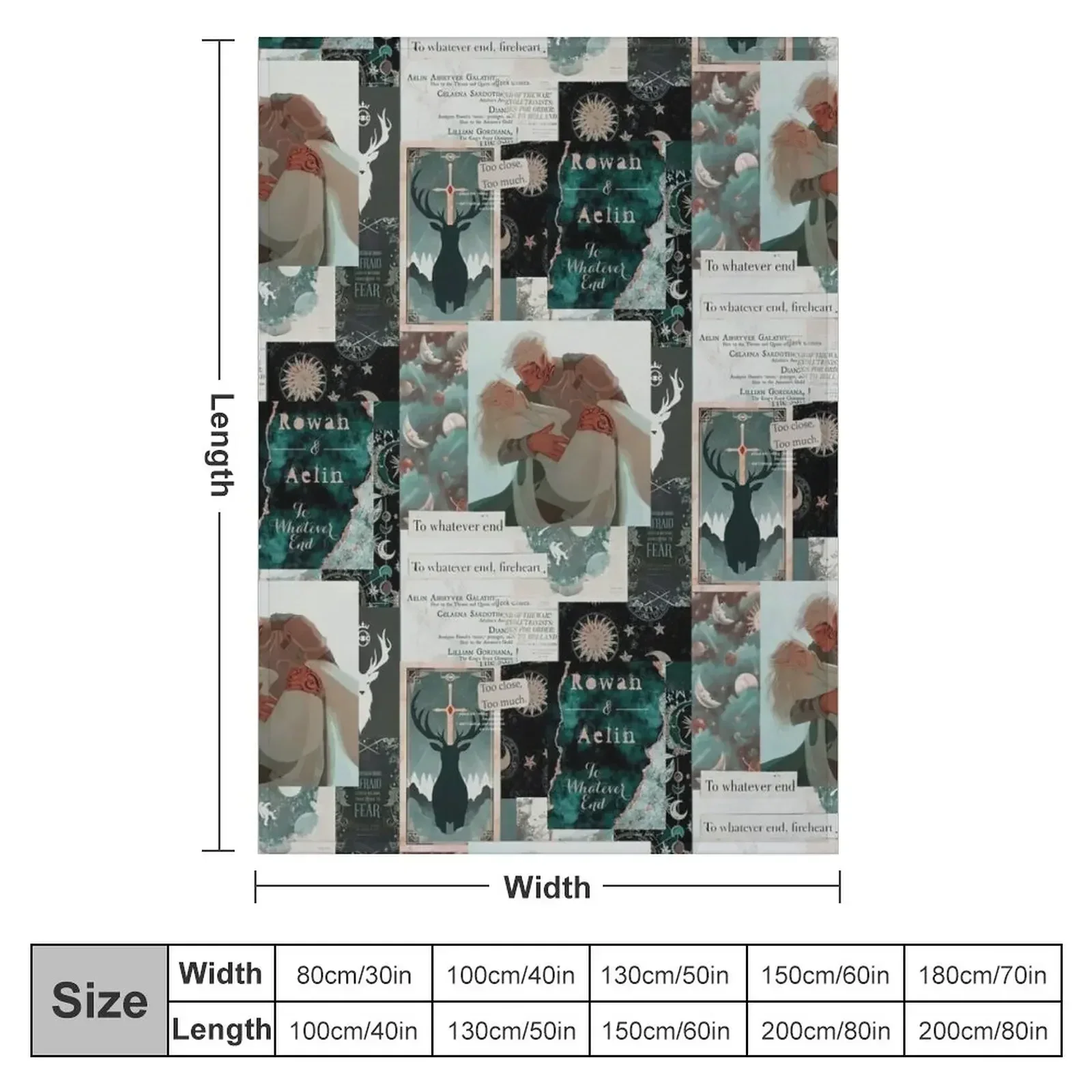 New Throne of glass aelin and rowan Throw Blanket Luxury Thicken Single Decorative Beds Personalized Gift anime Plaid Blankets
