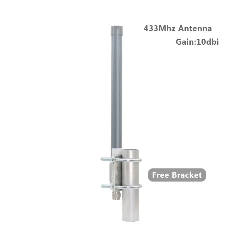 

433Mhz N Male FRP Antenna with High Gain 10dBi Omni-directional Outdoor Wi-Fi Waterproof Fiberglass Antenna and Free Brackets