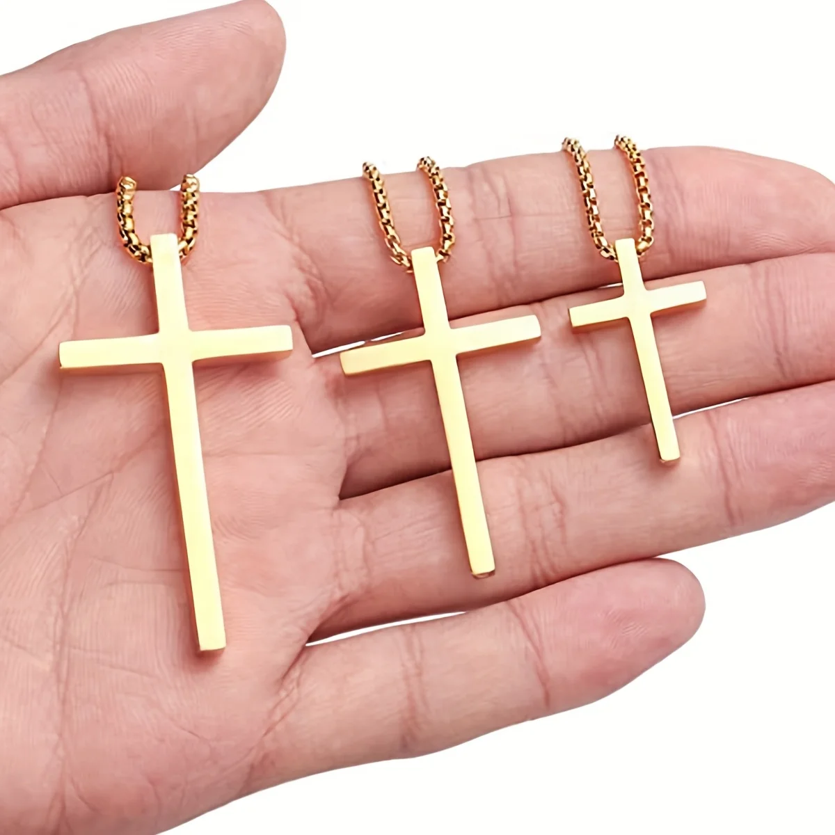 

Simple Cross Pendant Necklace for Men – Stainless Steel/Titanium Steel Minimalist Necklace, Durable Unisex Chain