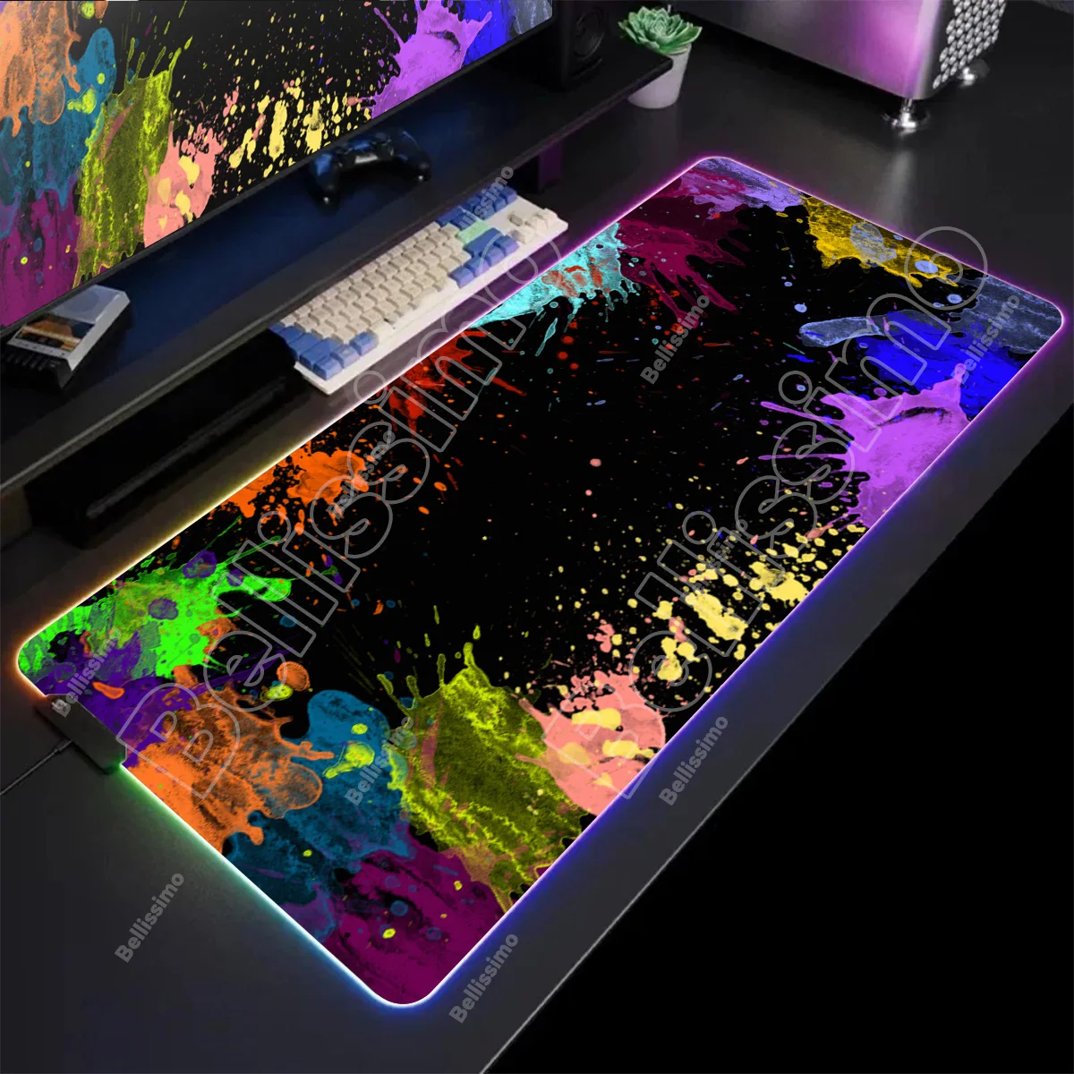 Large RGB Mouse Pad Colorful Graffiti Gaming Mousepad LED Mouse Mat Gamer Mousepads Luminous Table Mats Desk Pads With Backlit