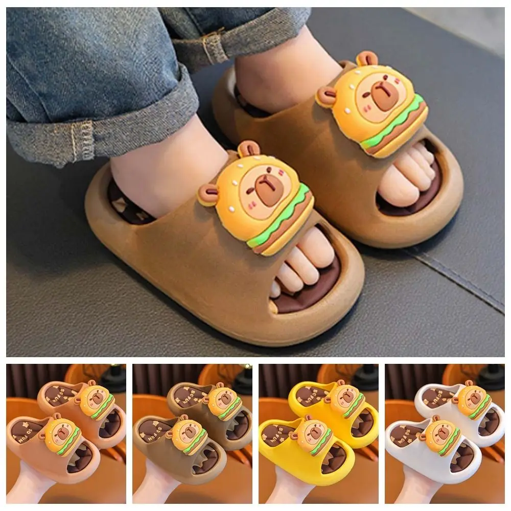 Pantofole da biliardo in PVC carino capibara antiscivolo addensate pantofole per animali dei cartoni animati resilienza sandali da bagno morbidi per bambini estivi