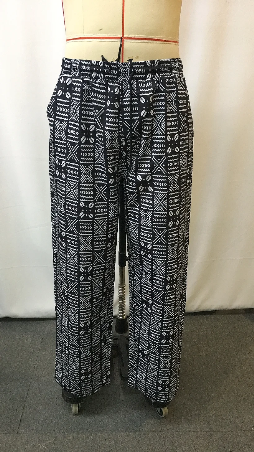 2025 Nuovi pantaloni lunghi da uomo AFROKENTE KESI, pantaloni casual con stampa africana alla moda, comodi pantaloni da salotto in vita elastica, Streetwe