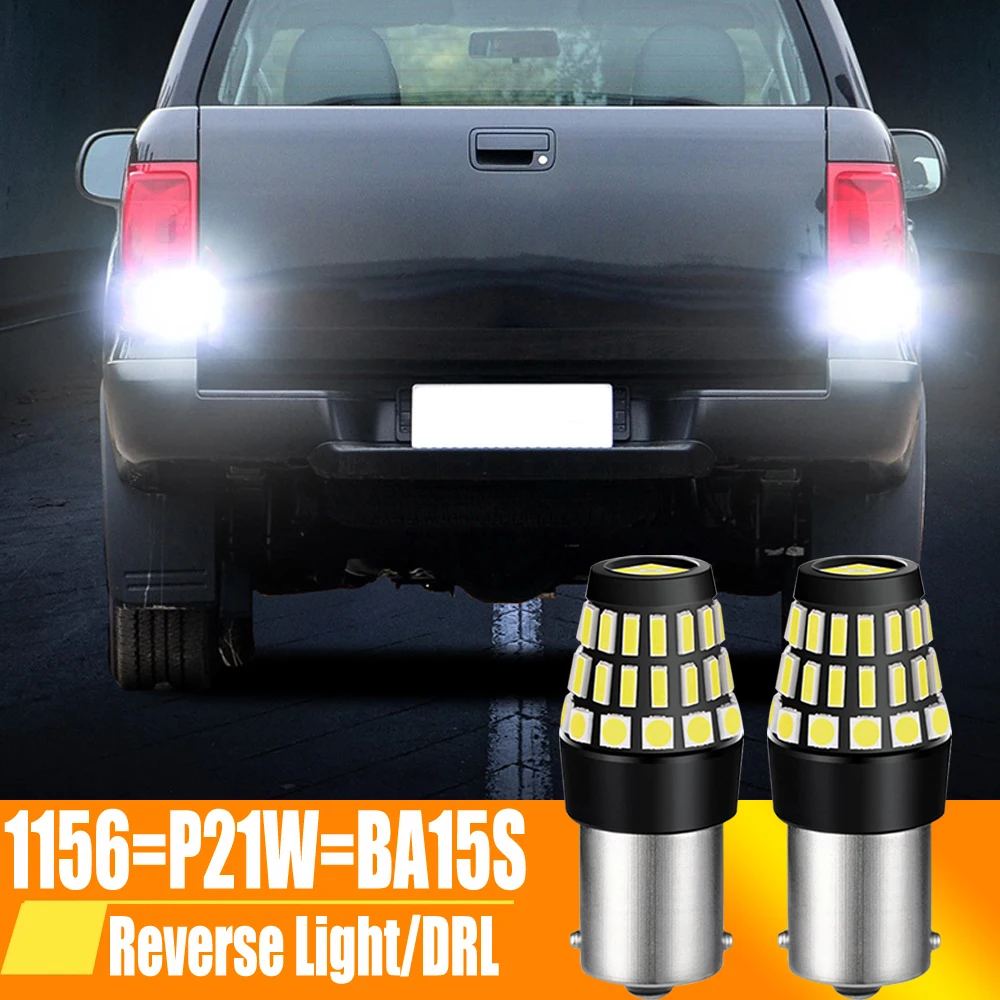 2pcs LED Reverse Light Lamp P21W BA15S Canbus For VW Caddy mk2 mk3 mk4 2 3 4 Beetle Amarok Crafter EOS Fox Jetta Santana Sharan