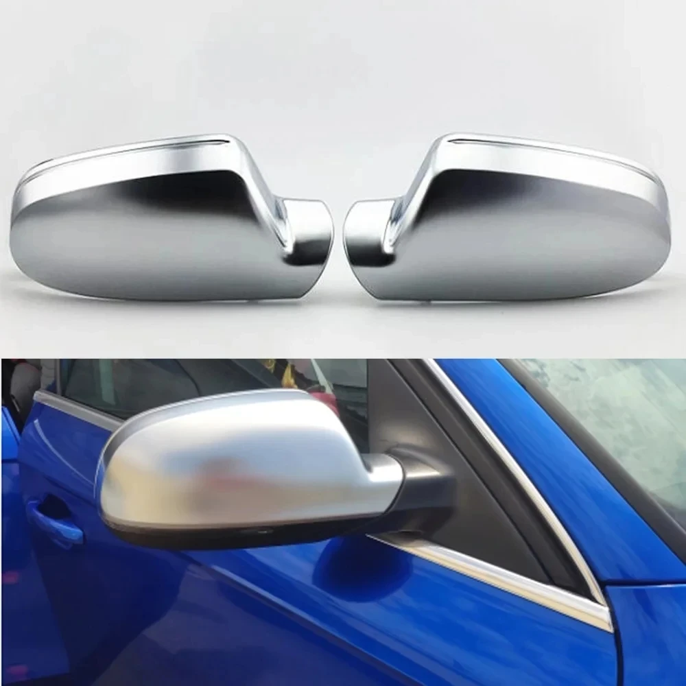 

2PCS Car Mirror Cover Matte Chrome Silver Rearview Mirror Cover Protection Cap Car Styling For Audi A4 B8.5 A3 A5 S5 RS5