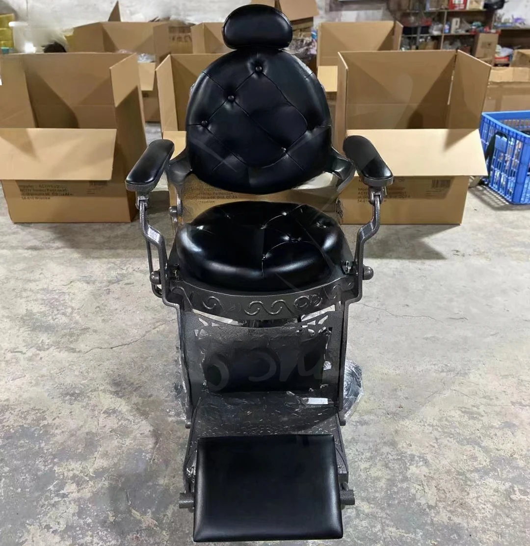 

Hair salon barber chair black hair cutting chair with reclining function