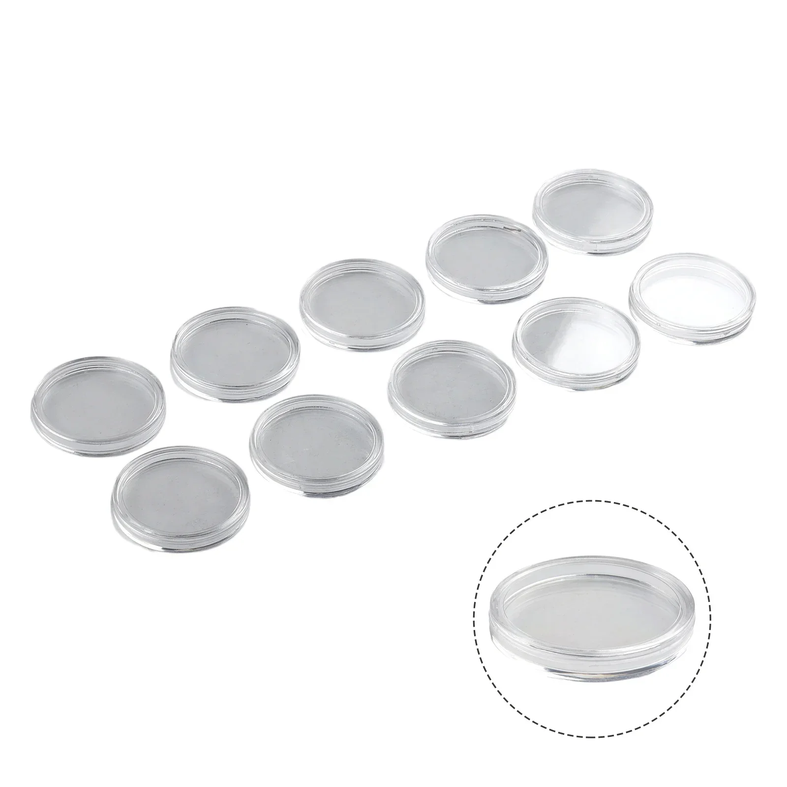 10Pcs 38/50mm Coin Capsules Case Transparent Round Coin Box Capsules Storage Coin Collection Holder Containers Home Supplies