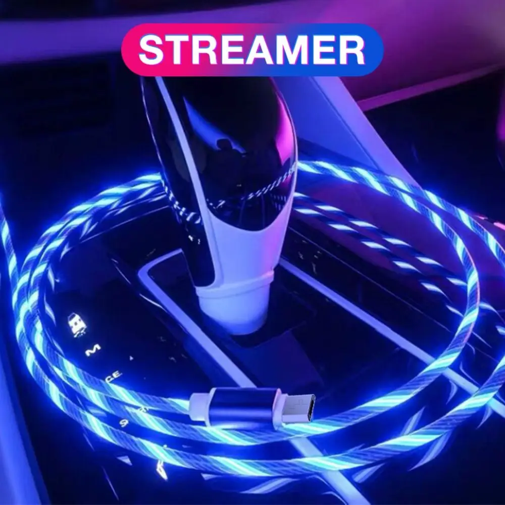 LED USB C Wire Type C Micro USB Luminous Data Line Glowing Cable Mobile Phone Charging Cables Type C Data Cord Charge Wire