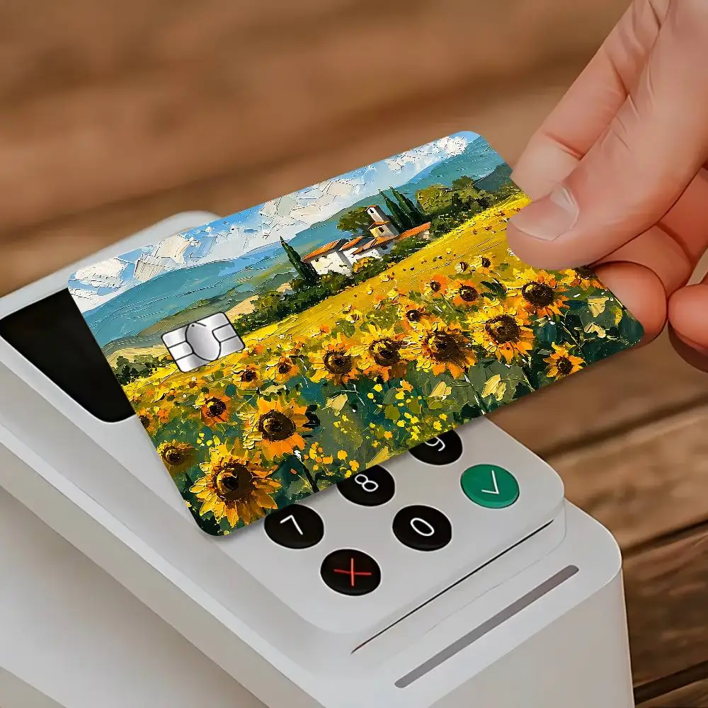 Sunflower Card Skin Stickers Matte Suitable For VISA Card Bus And Subway Contactless IC Cards