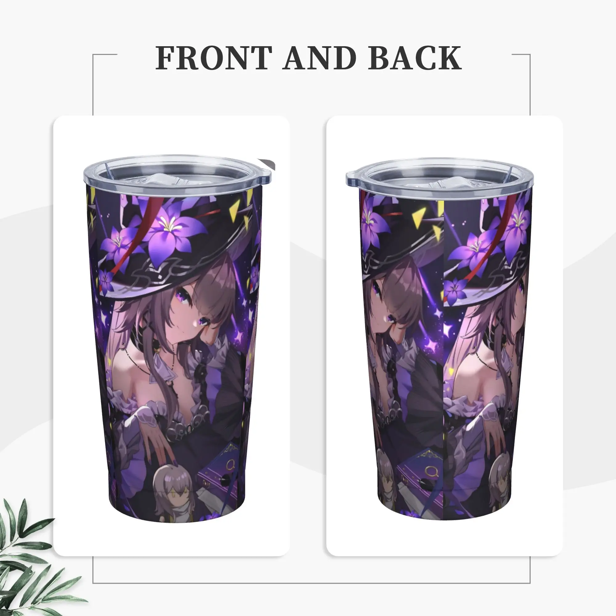 Herta Tumbler Vacuum Insulated Honkai Anime Thermal Cup Vacuum Flask Office Home Mugs Hot Cold Drink, 20oz