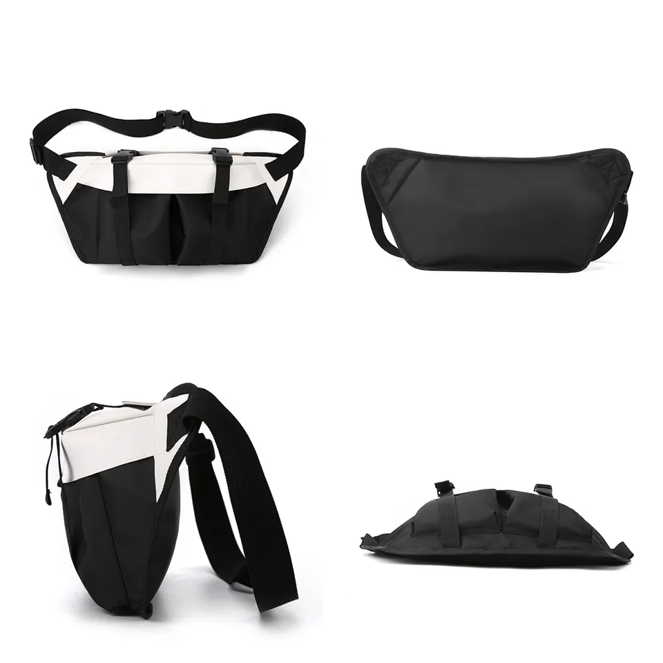 Man Waist Pack Nylon Bag Vintage Crossbody Bag Men's Business Sling Bags Travel Male Casual Waist Pack Shoulder Bag