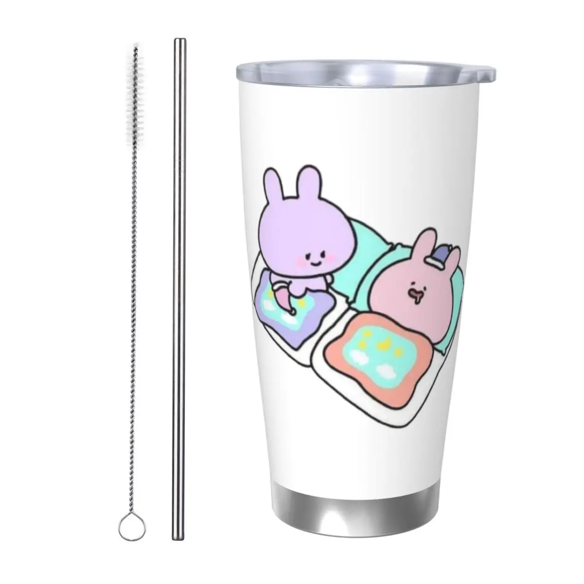Asamimichaan Cute Asamimi 20oz Cup Large Capacity Car Mug Leak-proof Juice Coffee Cup Food Grade