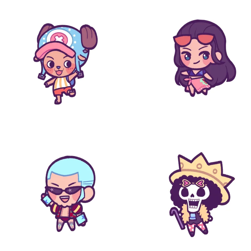 One Piece Q Version Acrylic Keychain Lobster Clasp  Nami Sanji Chopper Robin Ace Shanks Buggy Gift for One Piece Fans Collectors view 3
