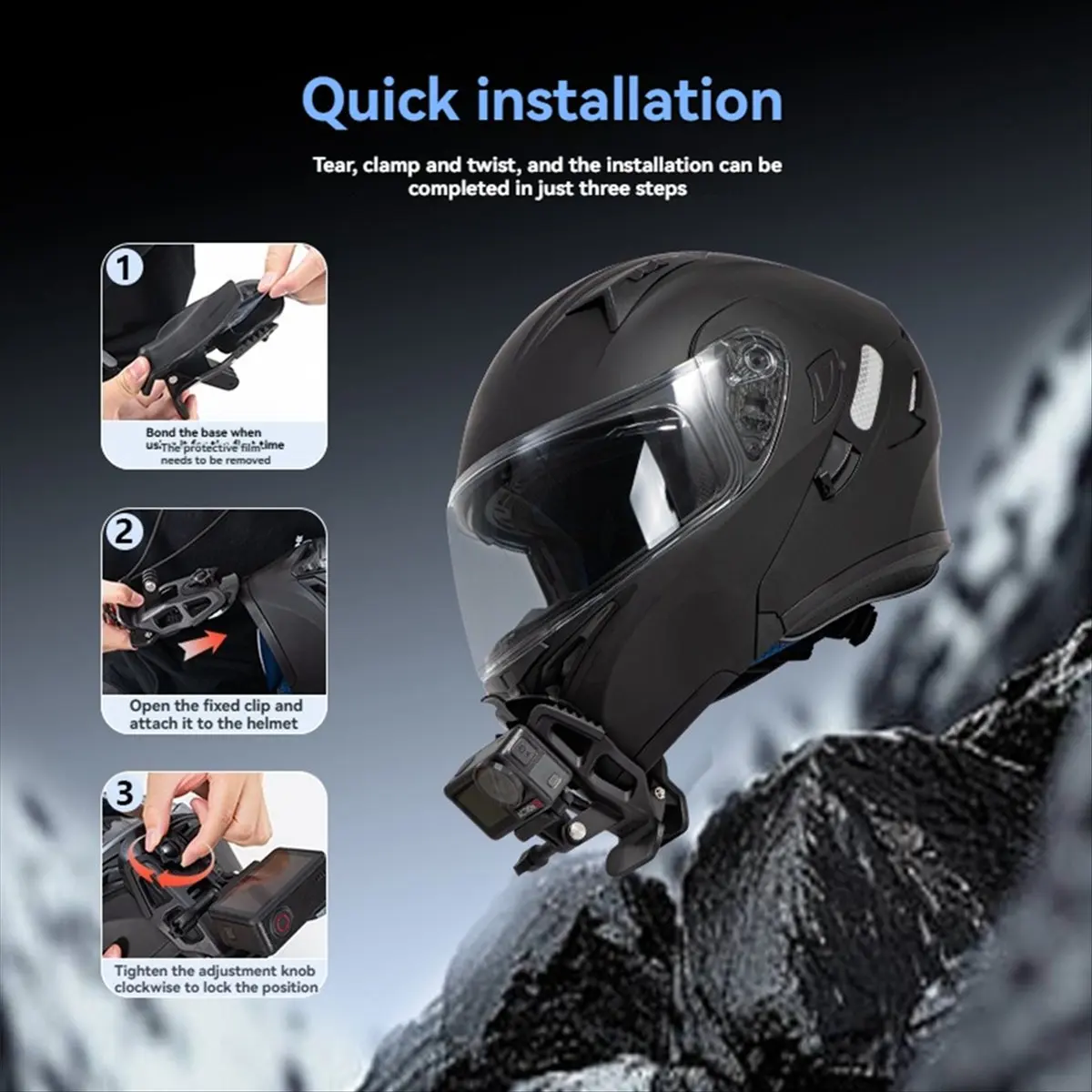 

Helmet Chin Clip Motorcycle Helmet Bracket for Pocket 3 Action 5 Pro/ Camera Accessory