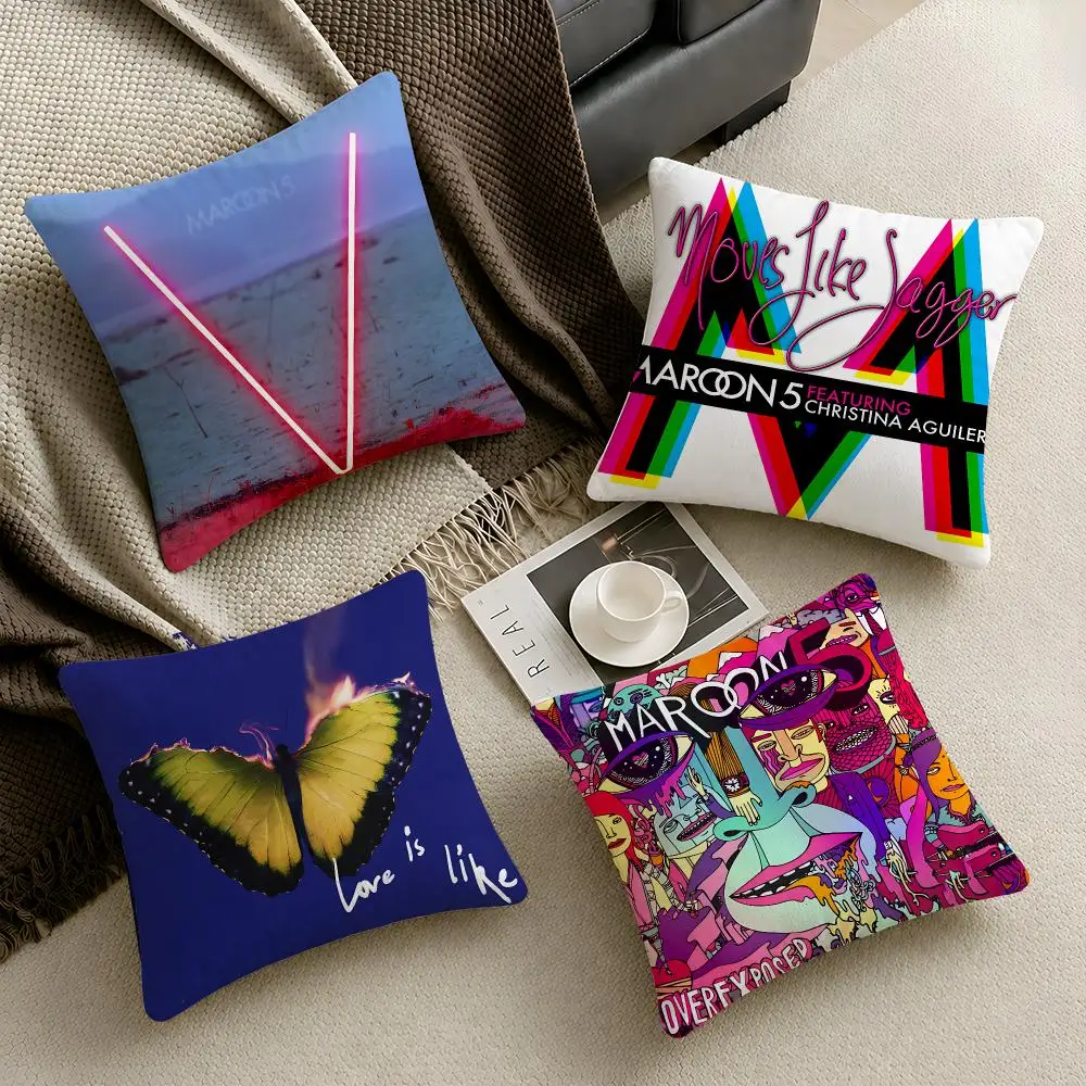 Band Maroon 5 Pop Rock Cushion Cover  Throw Pillow Soft Short Plush Cozy Durable Colorfast For Sofa Bedroom Home Decor Gift