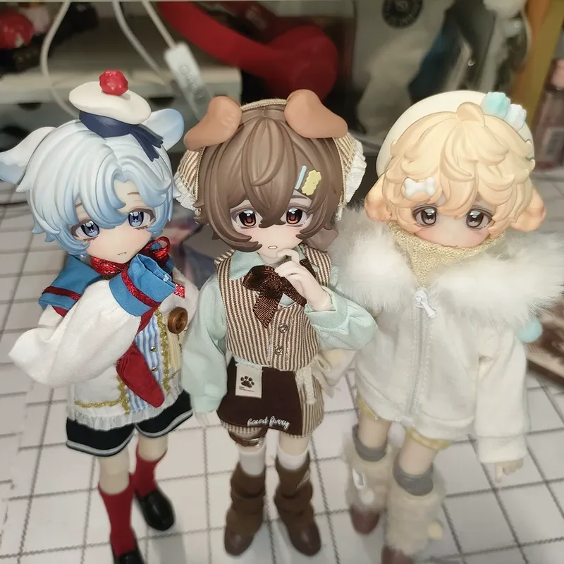 BoxedFurry 1/8 BJD Blind Box Doll Movable Joint Figure Cute Anime Style Collectible Toy Desktop Ornament Surprise Birthday Gift