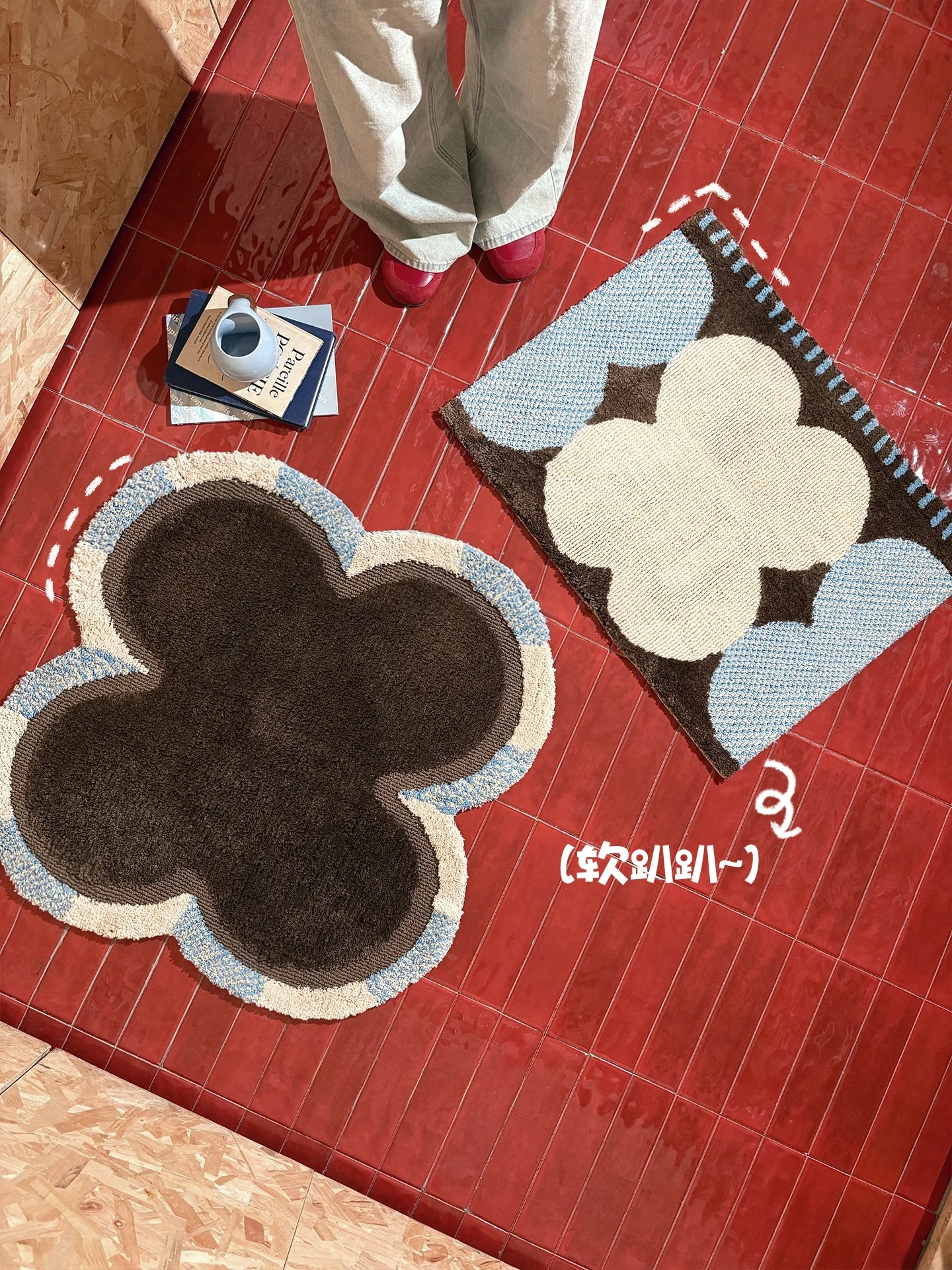 

Коврик Namo Small Red Flower Thiened Batoom, впитывающий влагу, противоскользящий, для входной двери, спальни, декоративный, для дома