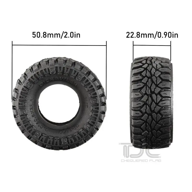 1.0 Inch Wide Mt Tires+sponge Rubber 1/24 Rc Crawler Truck Car Parts For Axial Scx24 90081 Axi00006 Bronco Deadbolt Gladiator