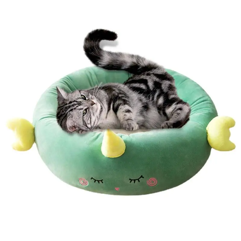 

Plush Pet Bed Kitten Nests Washable Donut Cat And Dog Bed Donut Cuddler Warming Cozy Soft Round Bed For Cats Rabbits Small And