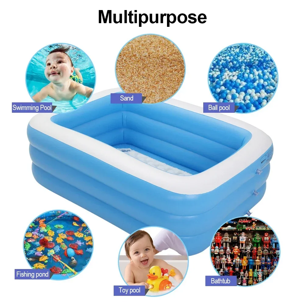 Large Inflatable Outdoor Swimming Pool Family Padding Pool PVC Inflatable Framed Removable Summer Waterpark Children Fun Bathtub