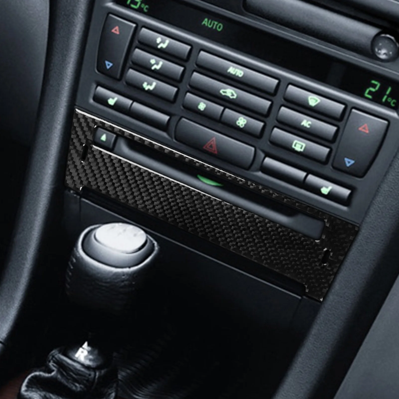 ل Saab 9-3 2003-2011 ألياف الكربون راديو مركزي CD لوحة التحكم غطاء الزخرفية اكسسوارات السيارات الداخلية لاصقة تزيين