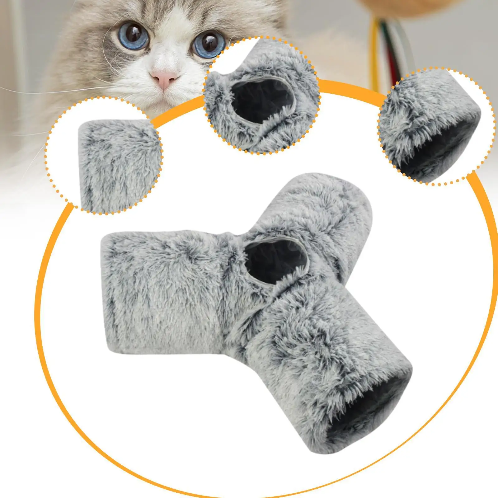 ตุ๊กตาสัตว์เลี้ยงแมวอุโมงค์หลอดปฏิบัติพับโมเดิร์นน้ําหนักเบาในร่ม Kitty อุโมงค์ 3 WAY PET Interactive ของเล่นสําหรับ Farmhouse