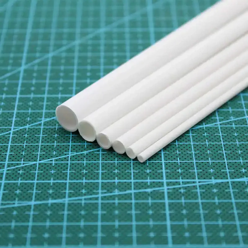 10-200pcs Length 25cm(250mm) White ABS Round Hollow Pipe Tube 3mm 4mm 5mm 6mm 8mm 10mm Plastic Hard Hose DIY Model Crafts