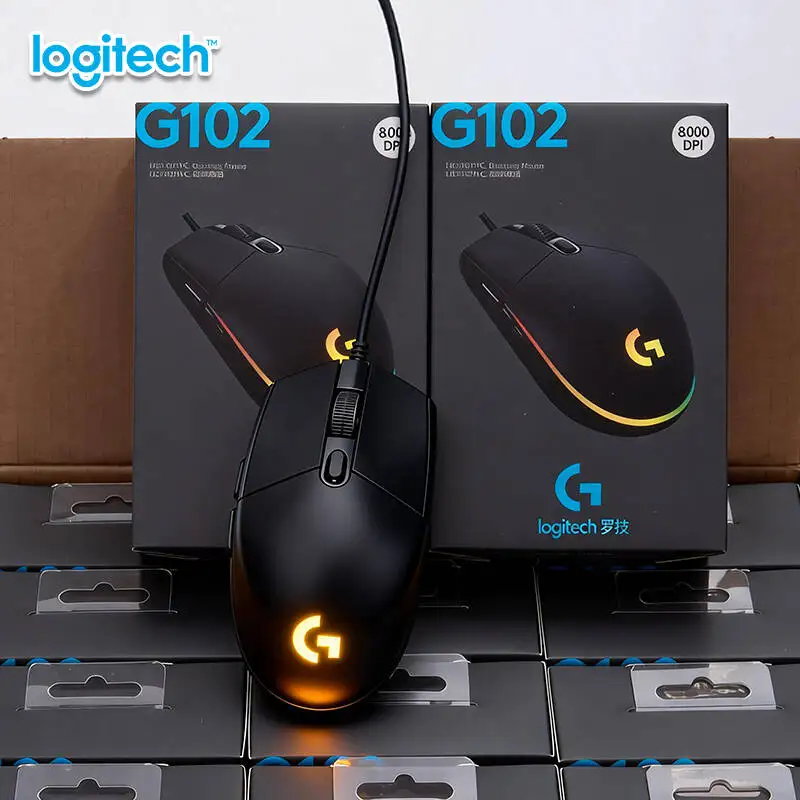 Logitech G102 Prodigy Gaming Mouse 1000Hz Polling Rate 20M Click Lifespan RGB Backlit Comfort Grip for Esports G203./G402G/M100R