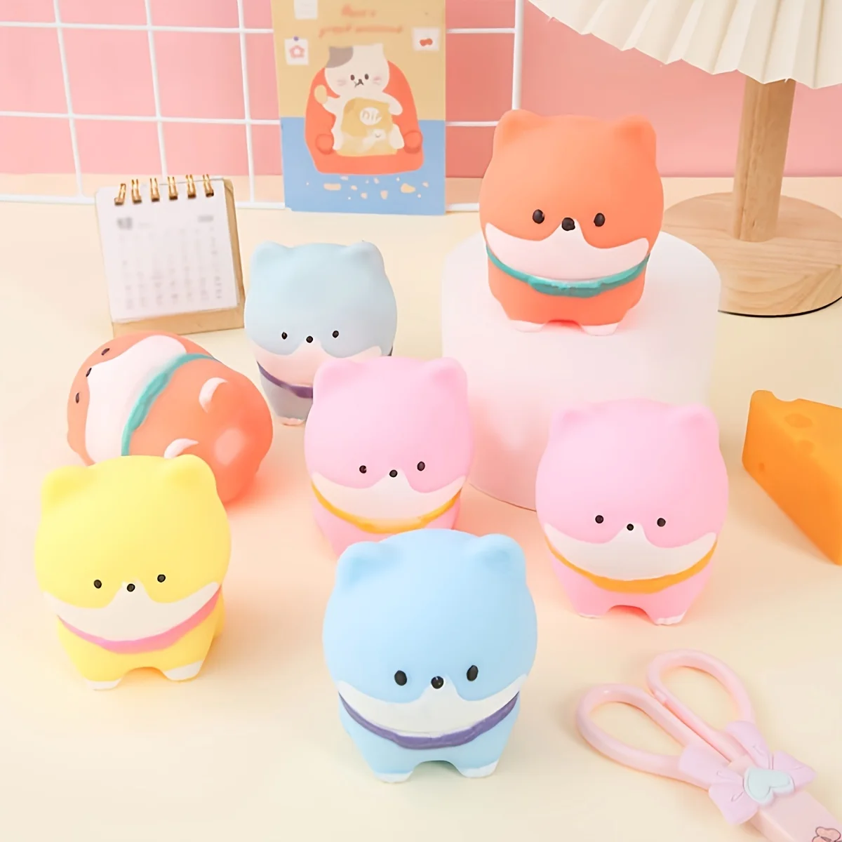 Shiba Inu Fidget Stress Ball - Jouet à presser spongieux Gadget de relaxation anti-anxiété pour adultes et enfants