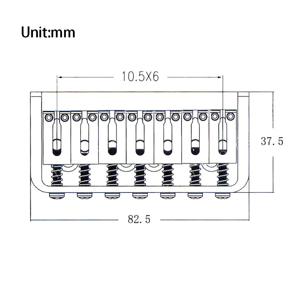 7 String Guitar Fixed Hardtail Bridge Metal Black For 7 String Electric Guitar Replacemen Parts