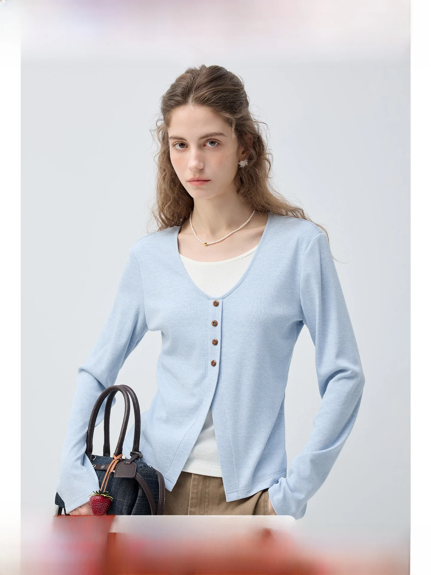 

plus Size Women's V-Ne T-irt Slimming Knitwear Spring Versatile Fatter Mm Open Cardigan Top Comfortable Breathable Long S...