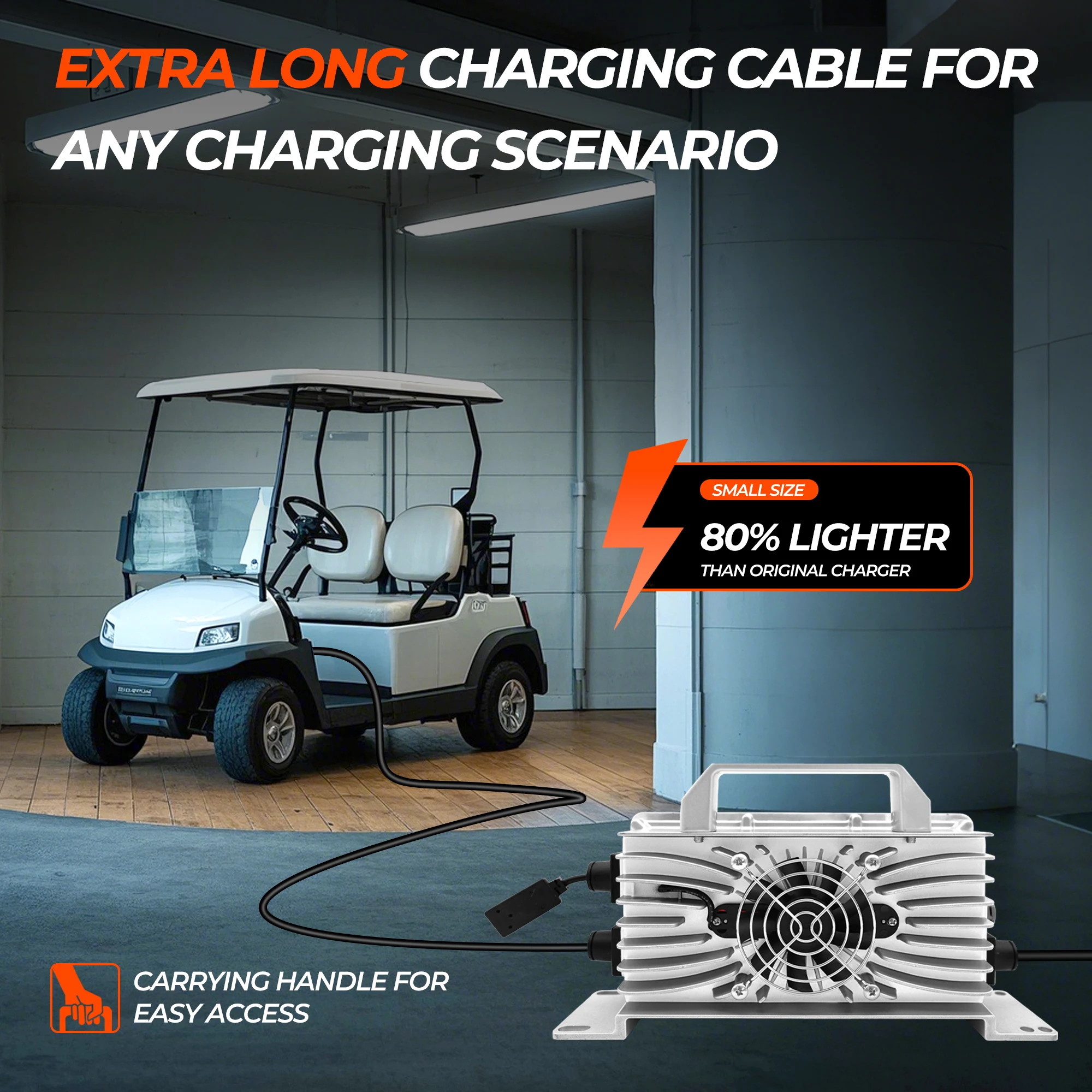 

Lithium Battery Charger 48 Volt 15A for Club Car YAMAHA RXV TXT DS Precedent Forklift Electric Outboard Boat Solar RV Off-Grid