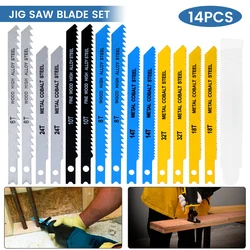 Assorted Jigsaw Blades Set, U-Shaft, HCS Jig Saw Blades para madeira plástica e metal, lâminas de corte para Black & Decker, 14 PCs, 48PCs