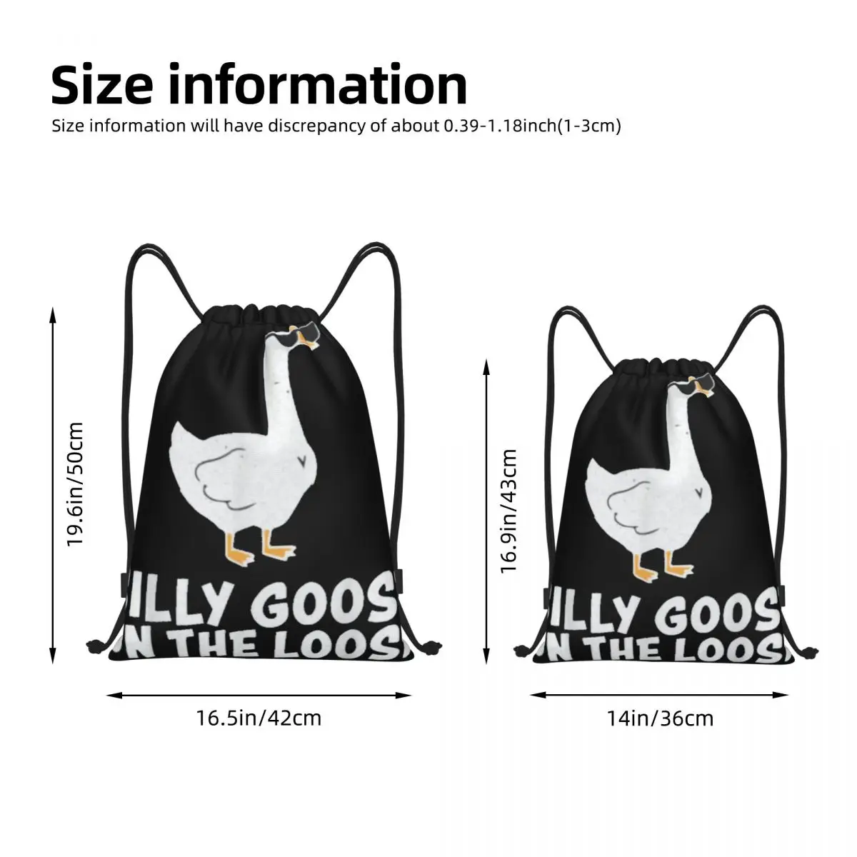 Silly Goose On The Loose mochila portátil con cordón, bolsas de almacenamiento para deportes al aire libre, viajes, gimnasio, Yoga, nueva