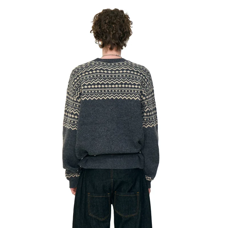 LUZHEN модный вязаный пуловер с геометрическим узором и длинными рукавами, мужские топы, осень 2029, оригинальный повседневный свитер высокого качества JY3884