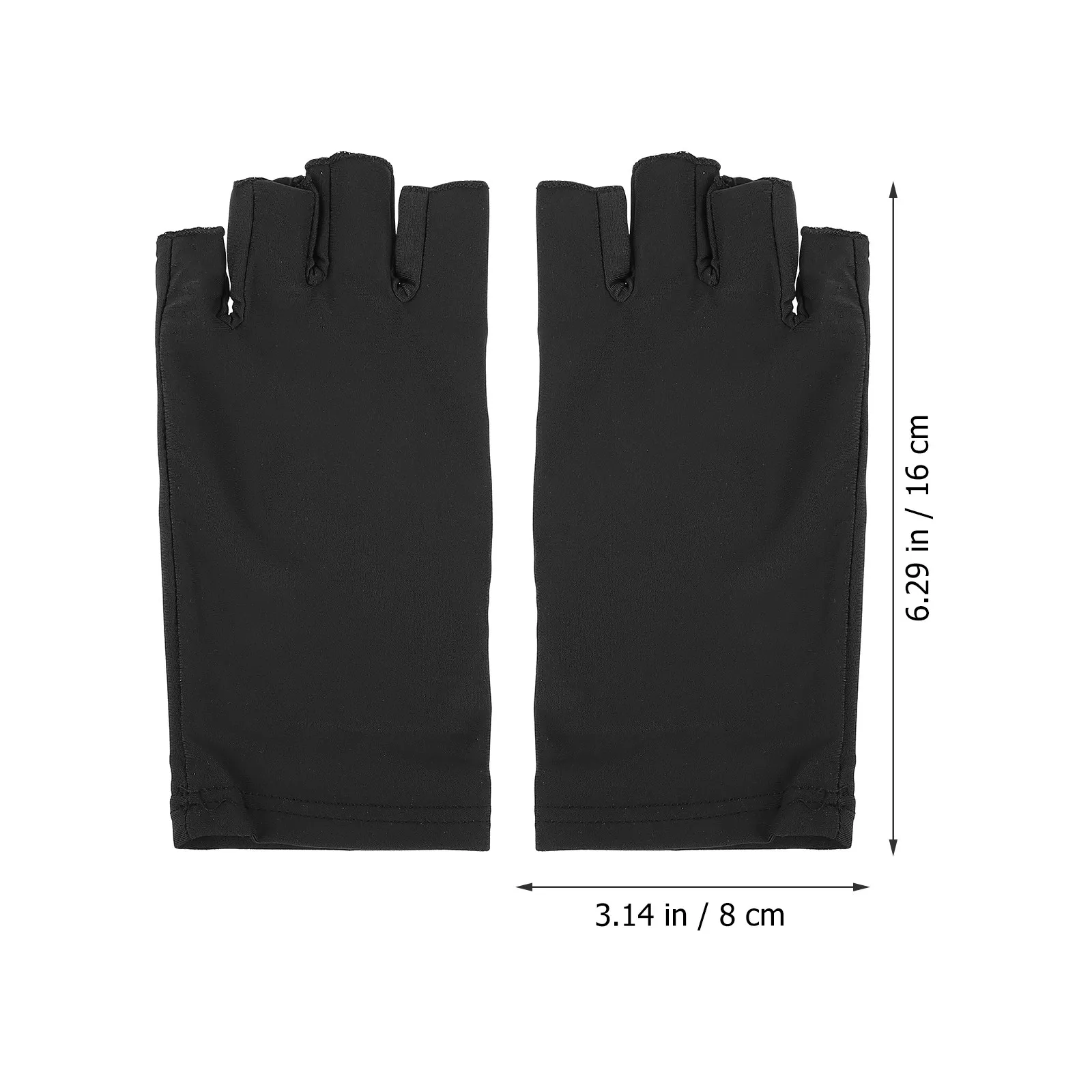 1Pair Anti-Uv Manicure Gloves Uv Shield Fingerless Gloves for Gel Nail Polish Curing Protection Outdoor Sunscreen Nail Art Tools