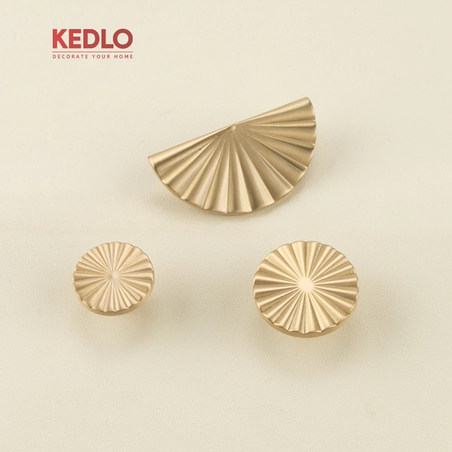 KEDLO Moderner Minimalistischer Luxus-Massivmessing-Schubladengriff für Küchenschränke, Gebürsteter Messingknopf – Detail 4