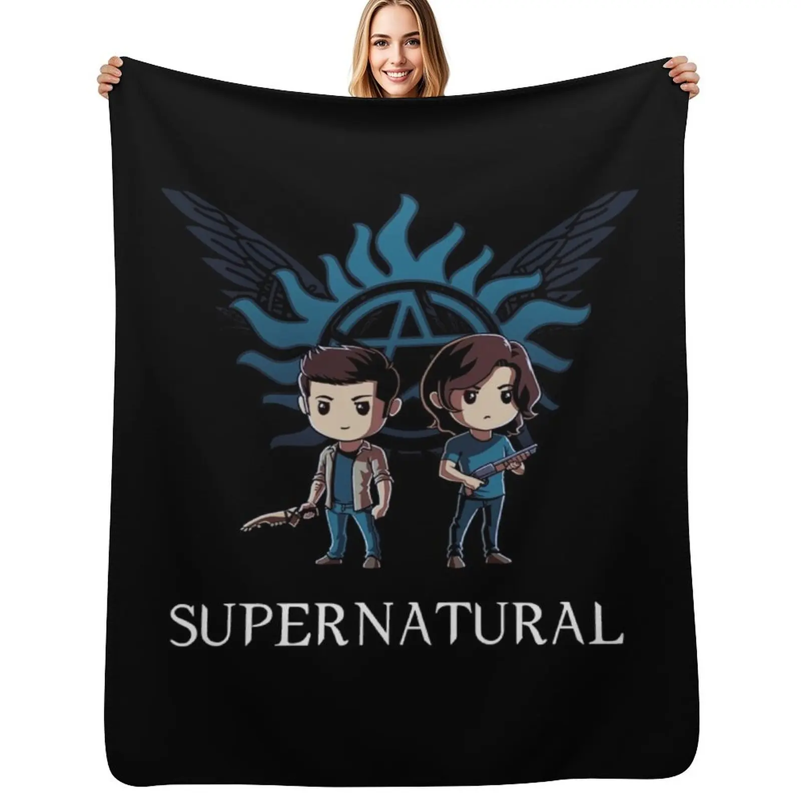 

Supernatural Toon of Sam and Dean Throw Blanket Blankets For Bed Thermals For Travel Extra Large Throw Blanket