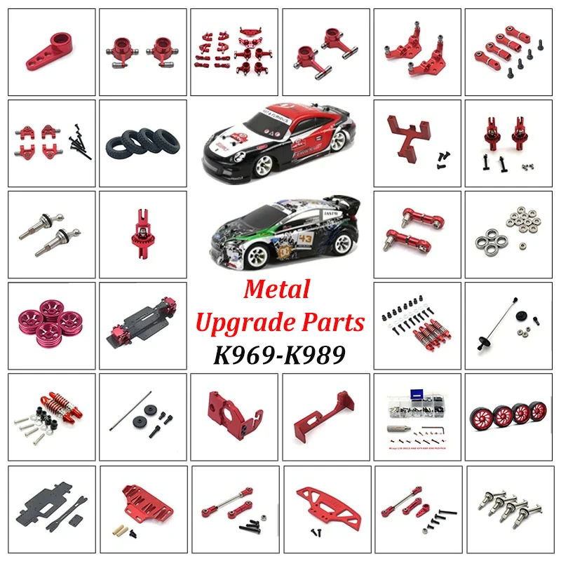 Metal Modified Gearbox Chassis Upgrade Parts for WLtoys 1/28 284131 K989 K969 Remote Control Car, with Wheelbase of 98mm/102mm.