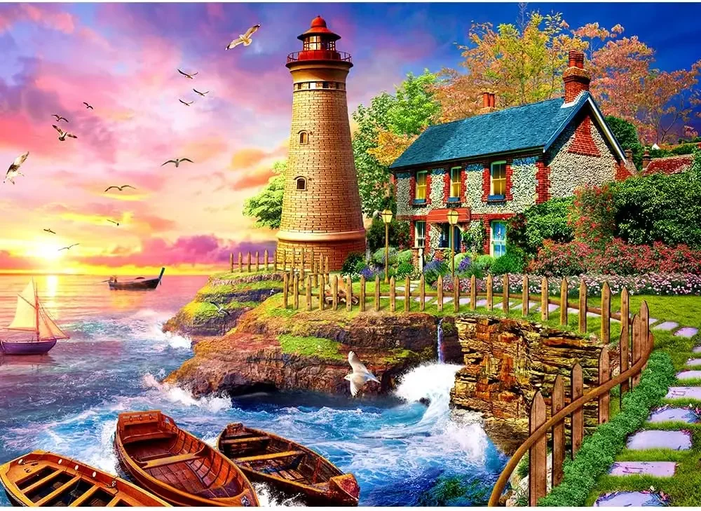 

Maple Grove Path Adult Wooden Puzzle 300 Pieces Jigsaw Puzzles for Gameroom Bedroom Livingroom Party Gift Challenging Game