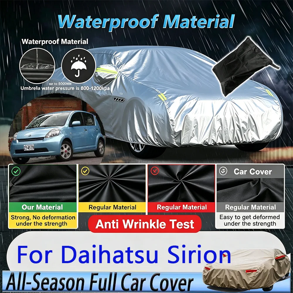 

Outdoor Protection Full Car Cover Snow Cover Sunshade Waterproof Dustproof Exterior Car Accessories For Daihatsu Sirion