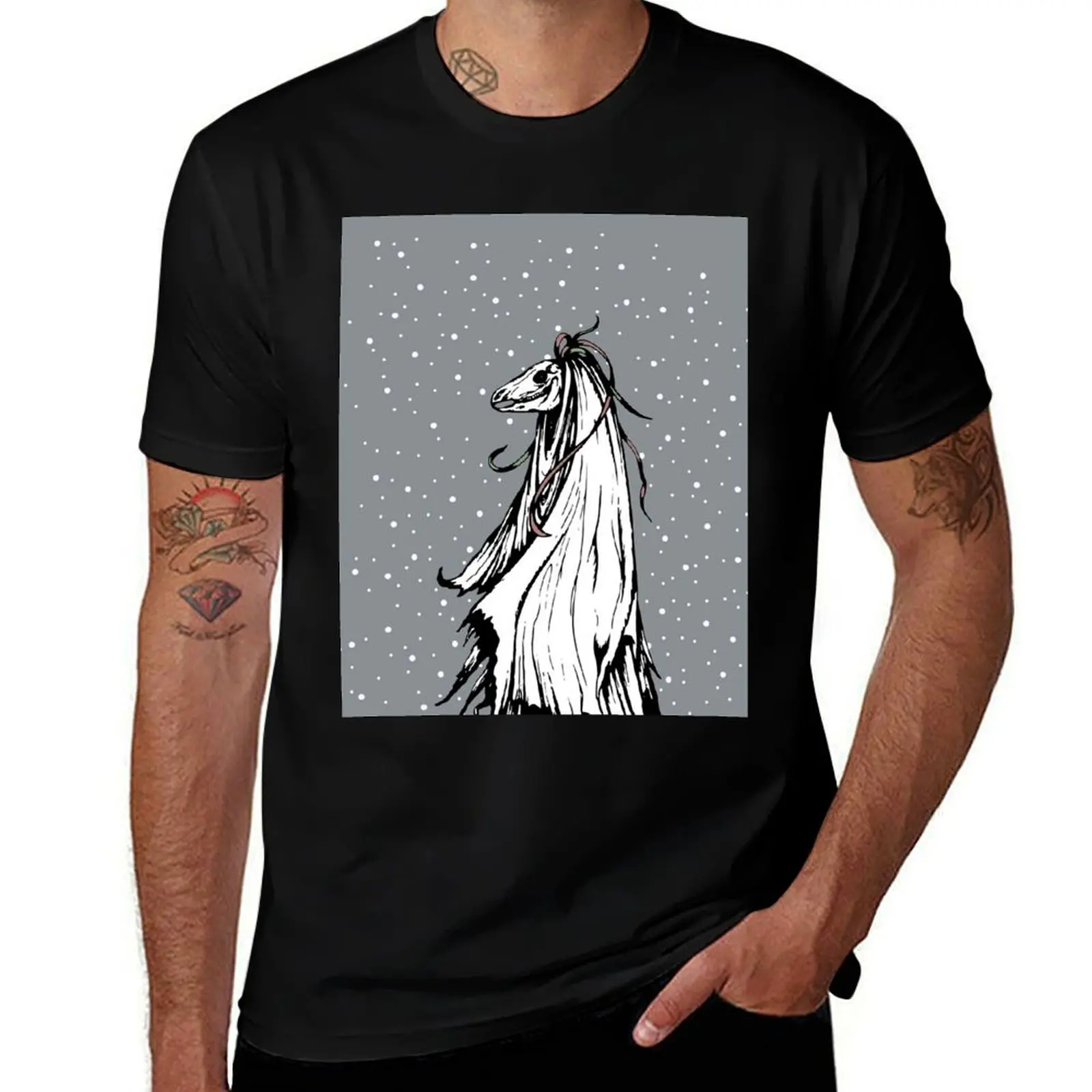 

Mari Lwyd T-Shirt Funny t-shirt anime hippie clothes affliction shirts workout shirts for men