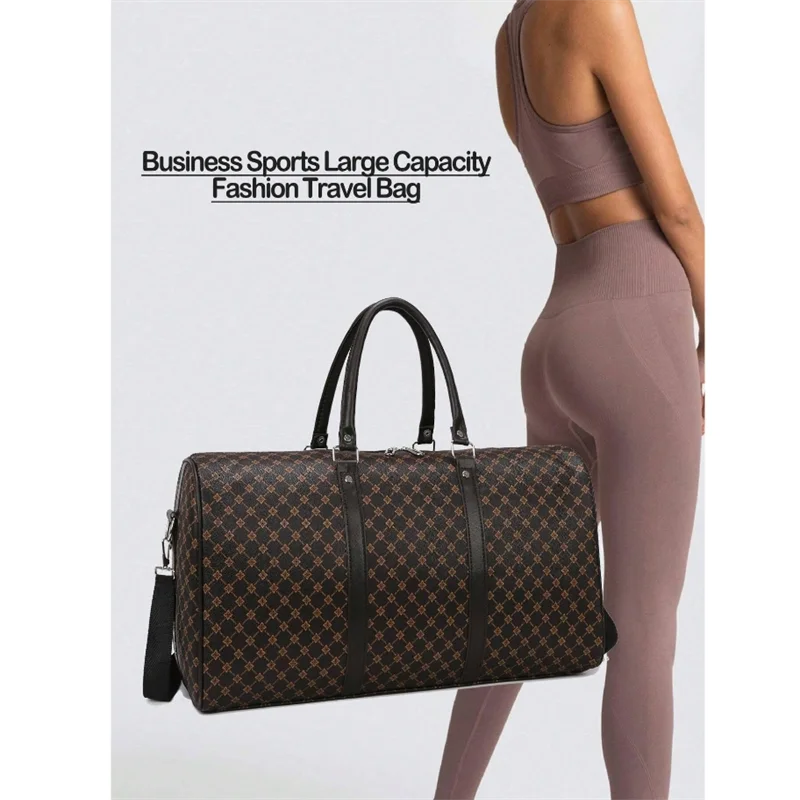 Fashion Flower Design PVC Women\'s Travel Handbag Large Capacity Weekend Female brand Luggage Duffle Business Travel Bag